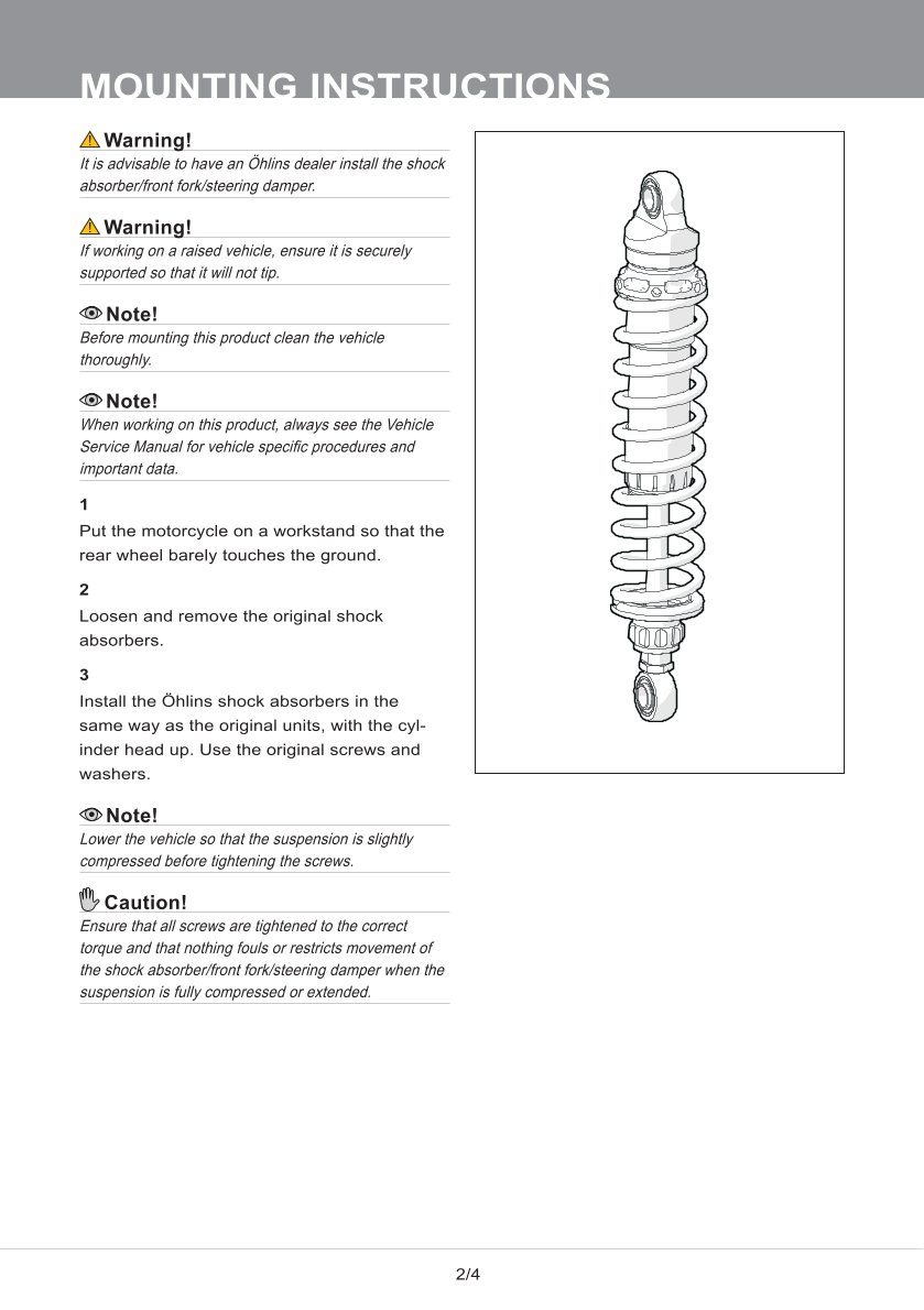 โช๊คหลังแต่ง Ohlins TR963 For Triumph Scrambler 865 ปี 2006-2016