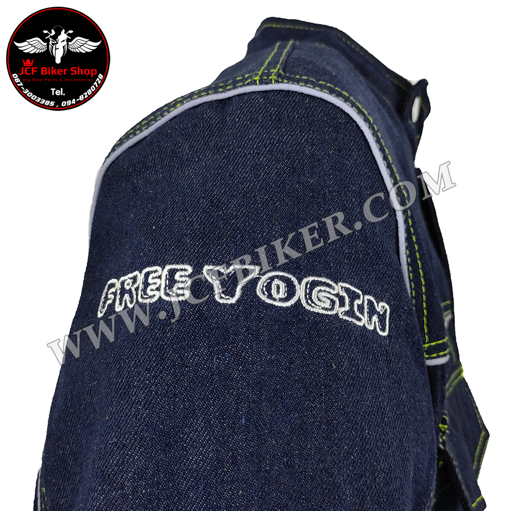 เสื้อการ์ดยีนส์ FREE YOGIN ผลิตจากผ้าโพลีเอสเตอร์100 % ซับด้านในเป็นตาข่ายระบายอาการได้ดี