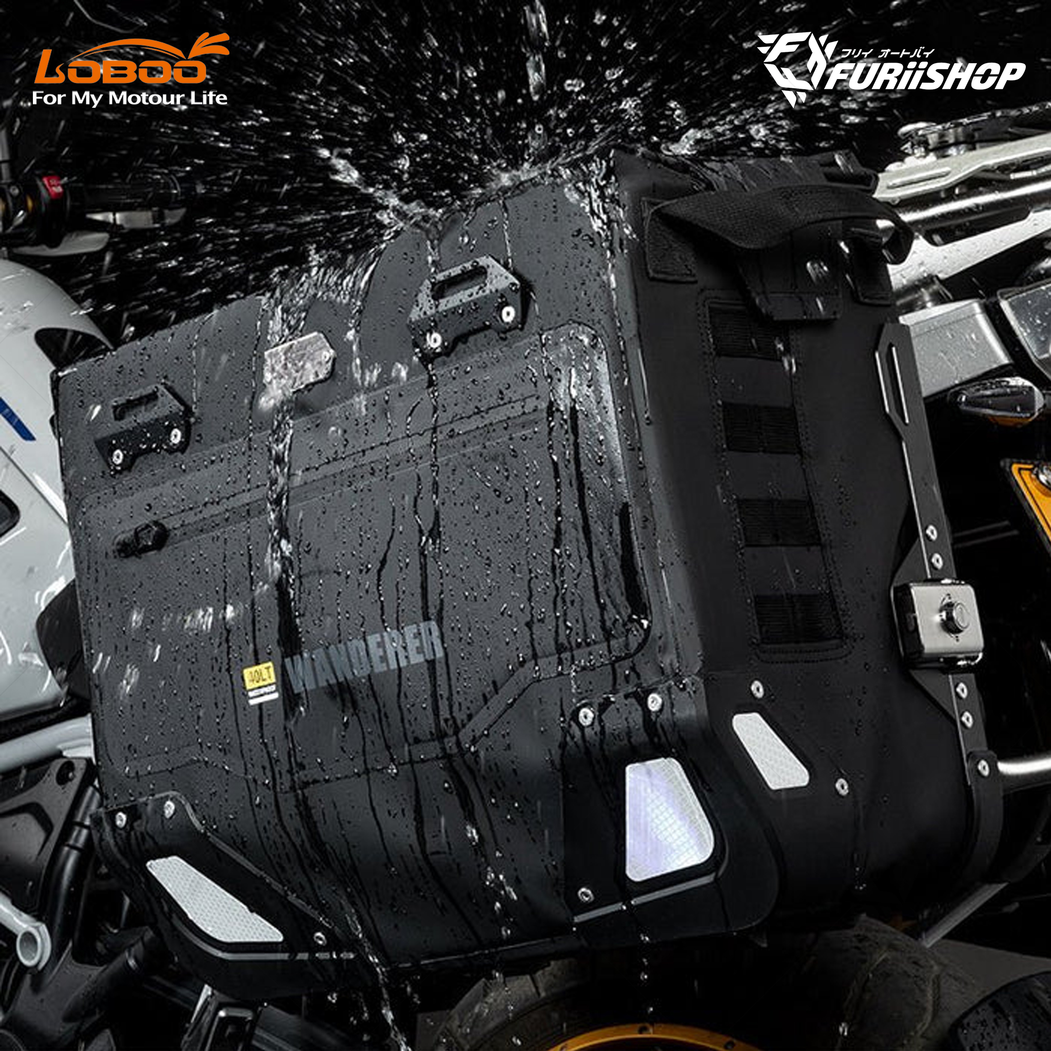 Wanderer Side Bag BCB30T-40T กระเป๋าติดแรคข้าง ขนาด 30+40 ลิตร สีดำ