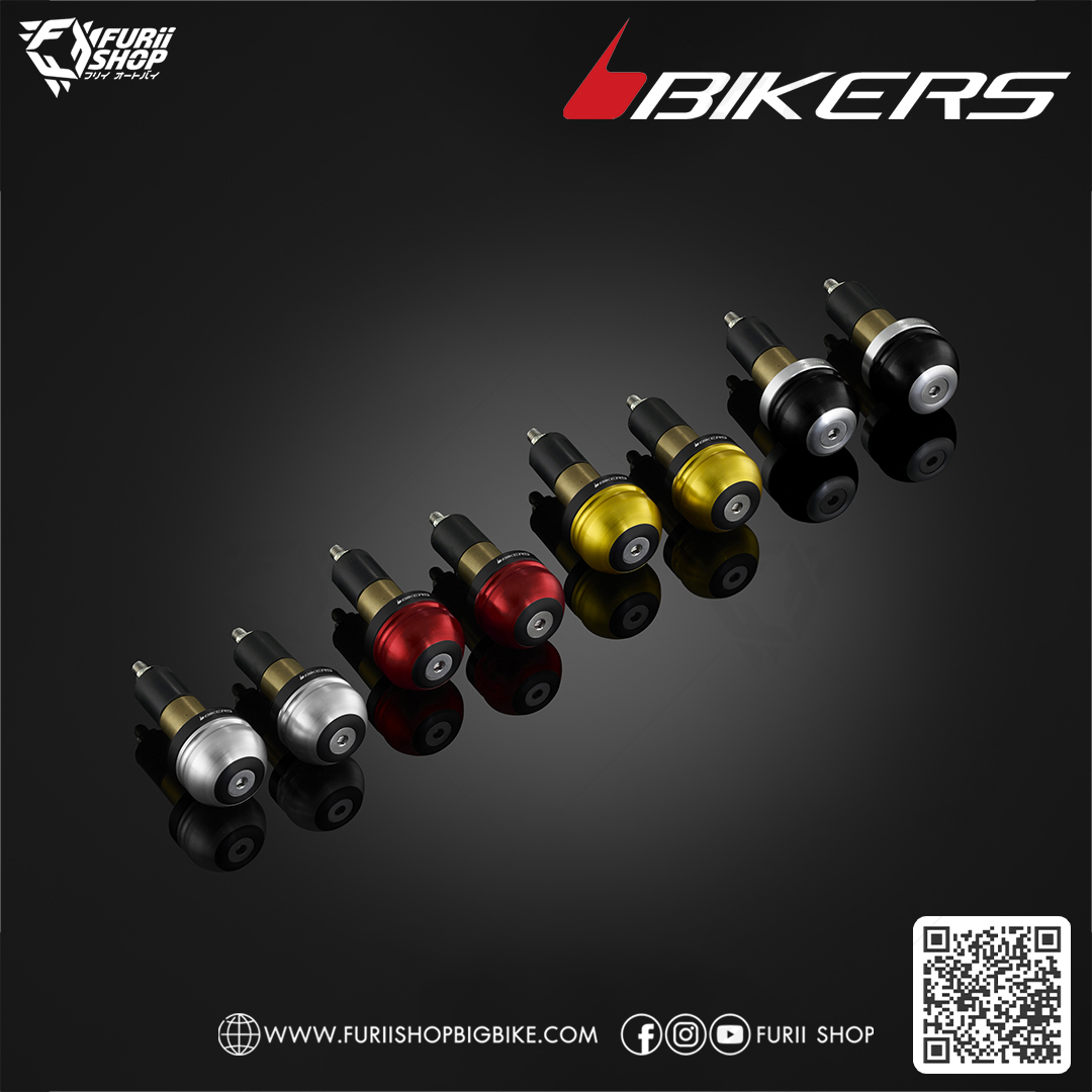 ปลายแฮนด์พร้อมตัวถ่วงน้ำหนัก สำหรับแฮนด์แต่ง (Bikers) (H0782) Bikers Handle Bar Caps (used with Standard Handle Bar) : for Yamaha YZF-R3 2015-2018