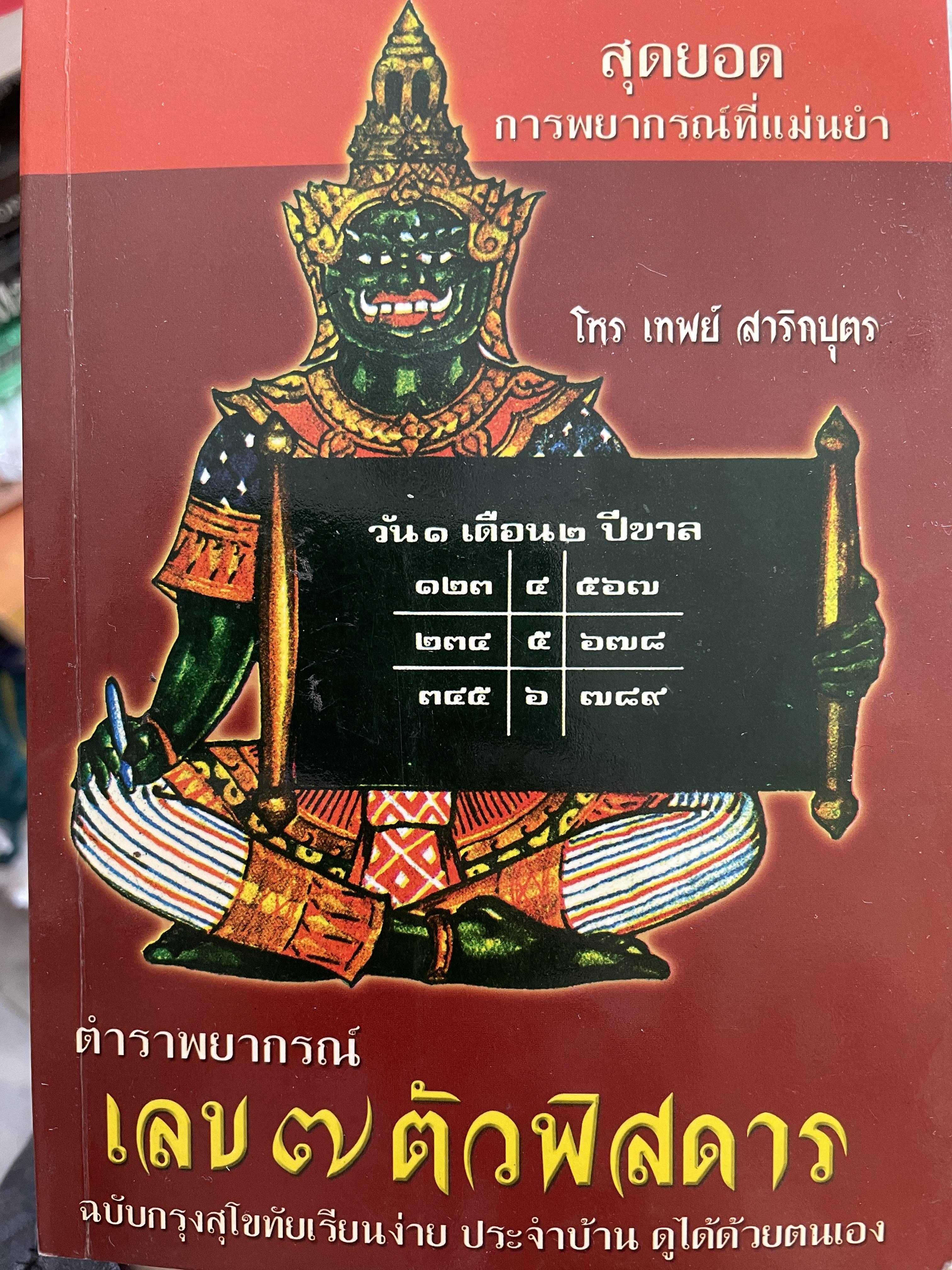 ตำราพยากรณ์ เลข 7 ตัวพิสดาร ฉบับกรุงสุโขทัย เรียนง่าย ประจำบ้าน ดูได้ด้วยตนเอง สุดยอดการพยากรณ์ โดย โหร เทพย์ สาริกบุตร 1,200 กรัม