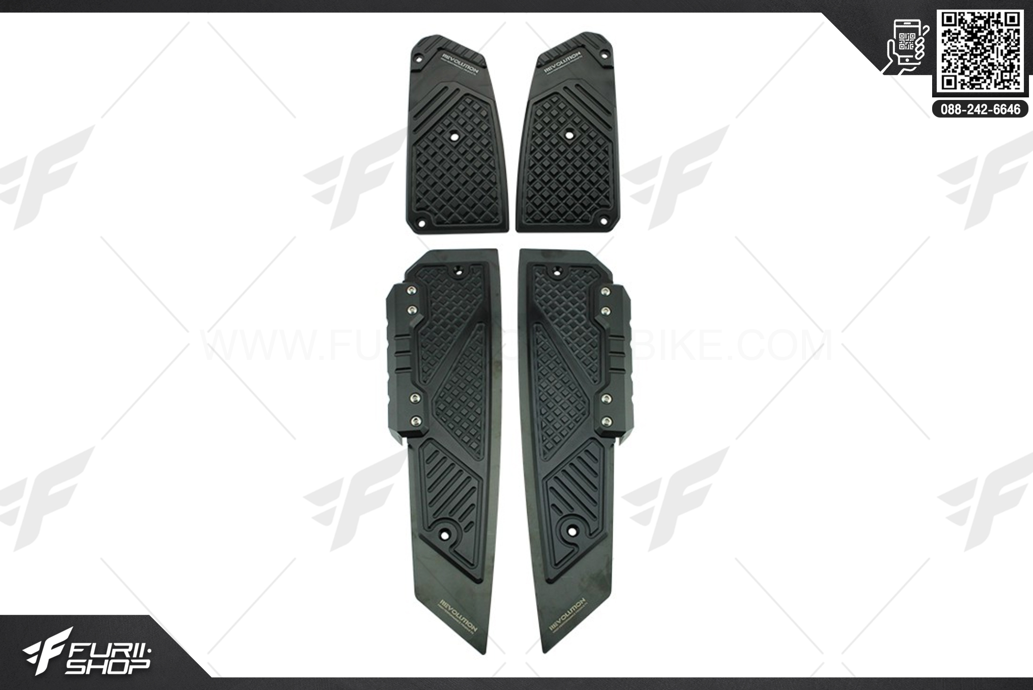 สแตนเลสลองพื้น+มิเนียม+กันล้ม Revolution For Honda Forza350 2020