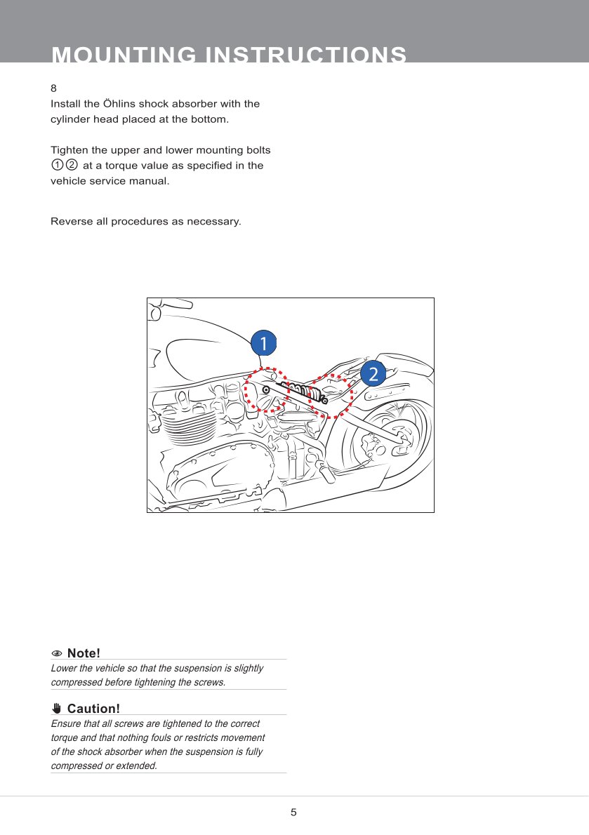 โช๊คหลังแต่ง Ohlins TR821 For Triumph Speedmaster ปี 2018-2022