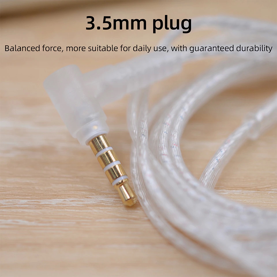 ขาย KZ New Silver สายอัพเกรดหูฟังชุบเงินถัก สาย Flat รุ่นล่าสุด