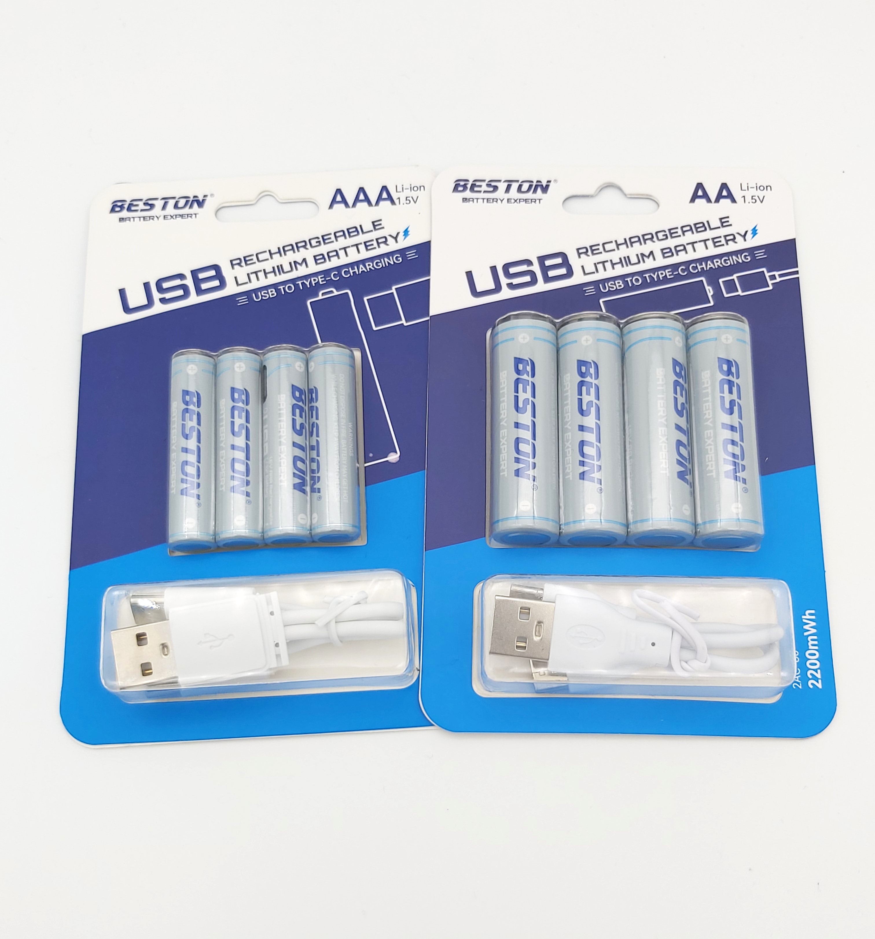 ถ่านชาร์จ BESTON Type-C USB charger แบตเตอรี่ชาร์จได้ คุณภาพดี ราคาถูก