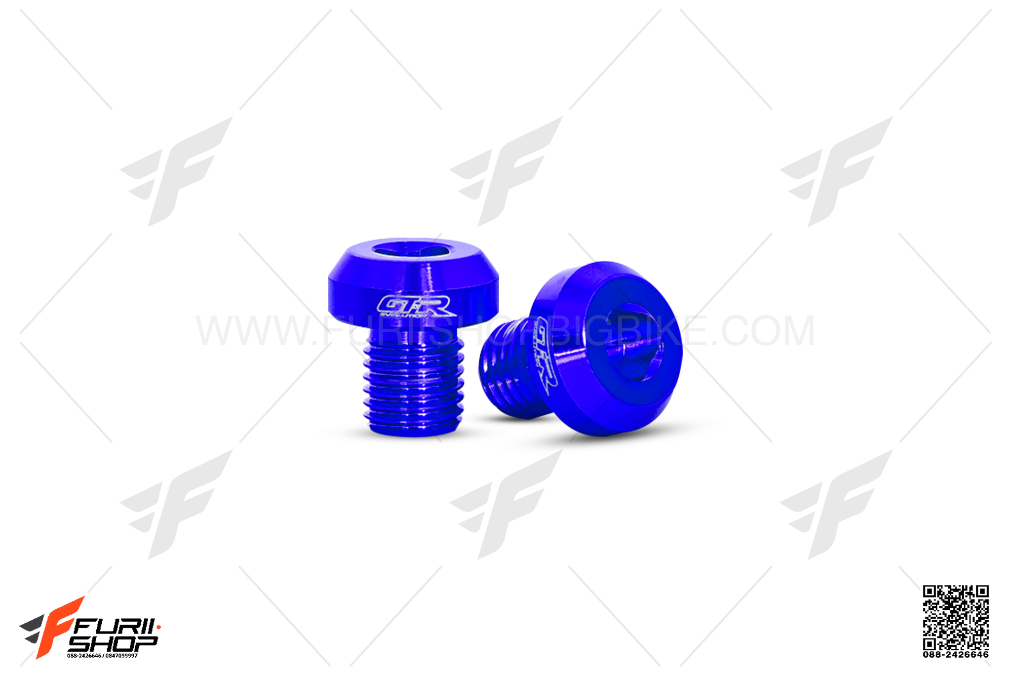 น็อตอุดกระจก GTR สีน้ำเงิน FOR HONDA