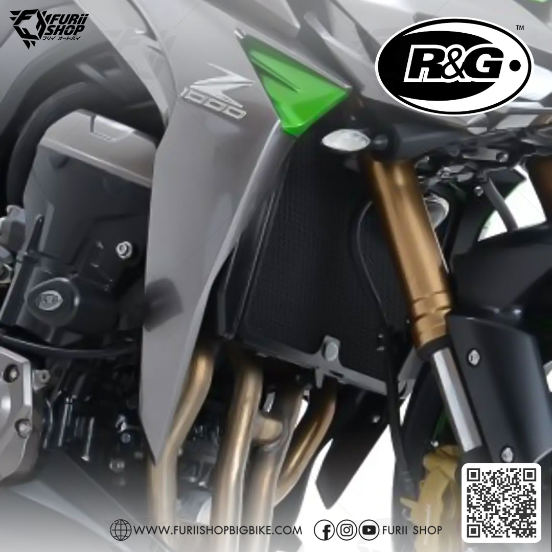 การ์ดหม้อน้ำ R&G Radiator Guard(Black) : for Kawasaki Versys 1000 2019
