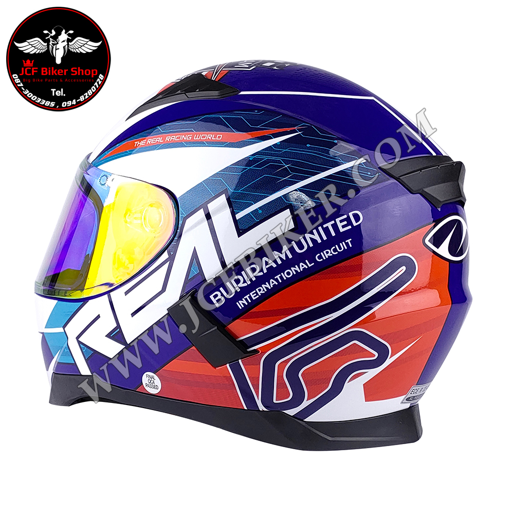 หมวกกันน็อค REAL Harrier Buriram น้ำเงิน-แดง(เงา)