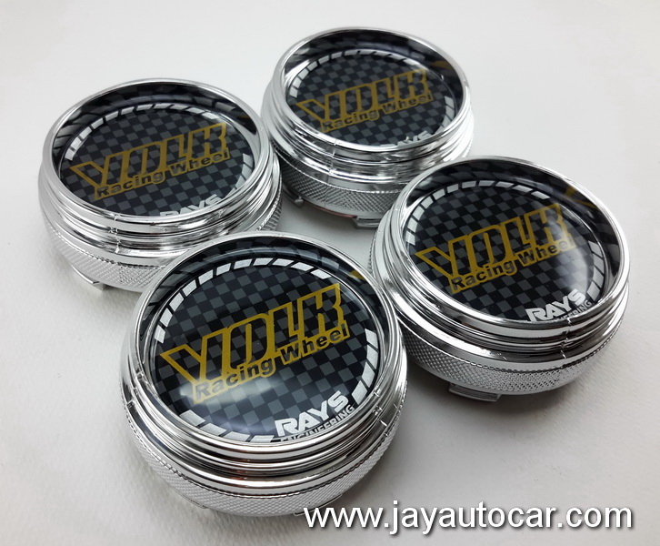 ฝาล้อรถยนต์ สำหรับ ล้อแม็ก สติ๊กเกอร์ Volk สีเงิน ขนาด 62 มิล 1ชุด 4ชิ้น