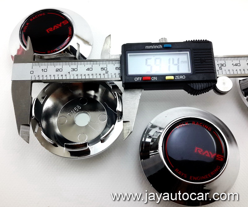 ฝาล้อรถยนต์ แม็กแต่ง สำหรับ ล้อแม็ก RAYS สีเงิน ขนาด 58 มิล 1ชุด 4ชิ้น มาใหม่ สวยมาก 58mm.