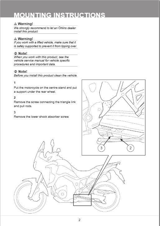 โช๊คหลังแต่ง Ohlins HO649 For Honda CRF1100 Africa Twin ABS (Showa) ปี 2020-2023
