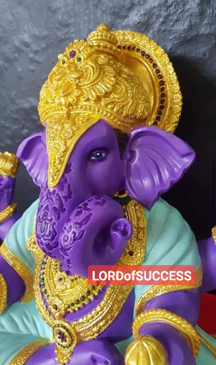 พระพิฆเนศ ปางมหาเศรษฐี (ทัคฑูว์เศษ) วรกายสีม่วง สั่งทำสีเพิ่มเติมได้ครับ
