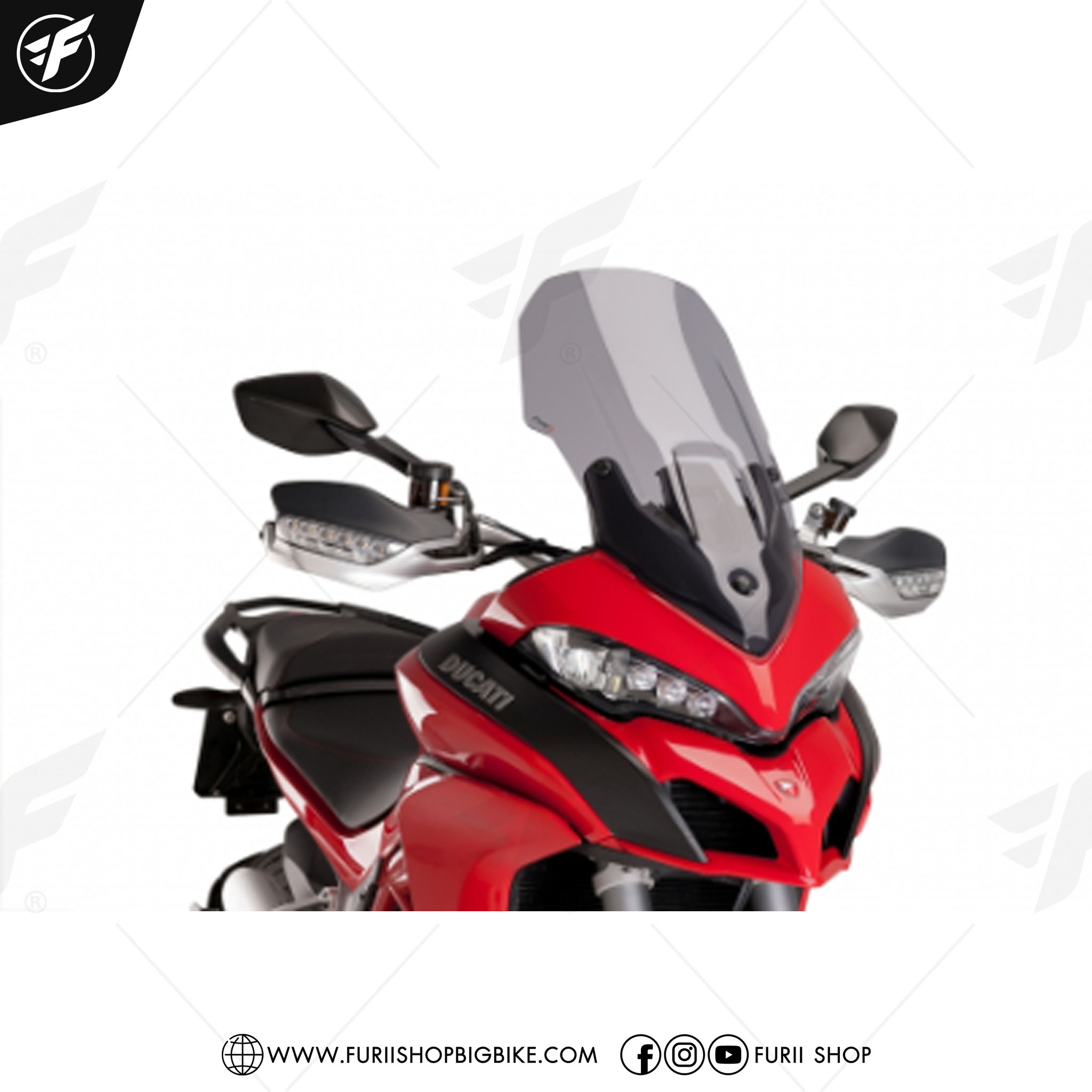 ชิวหน้า PUIG TOURING WINDSHIELD H-Smoke (ควันอ่อน) For Ducati Multistrada1200 2015-2017 / Multistrada 1260 2018-2021