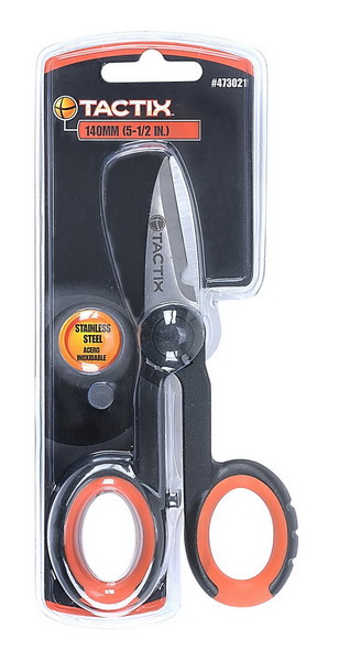 กรรไกร (งานไฟฟ้า,อเนกประสงค์) 473021 5.1/2" TACTIX