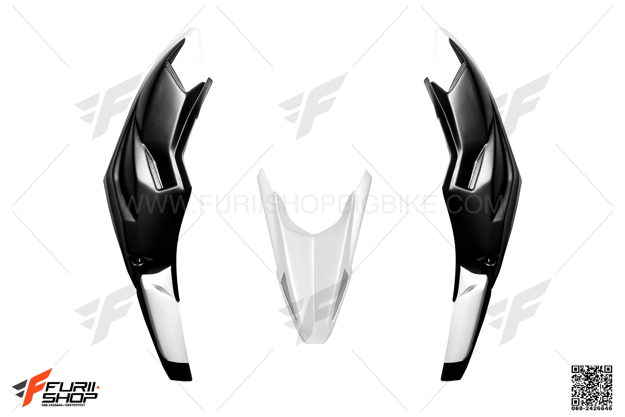 ปากนกพร้อมกาบข้างไฟตาแมว MOTOZAAA ดำด้าน ขาว FOR HONDA CB500X 2016