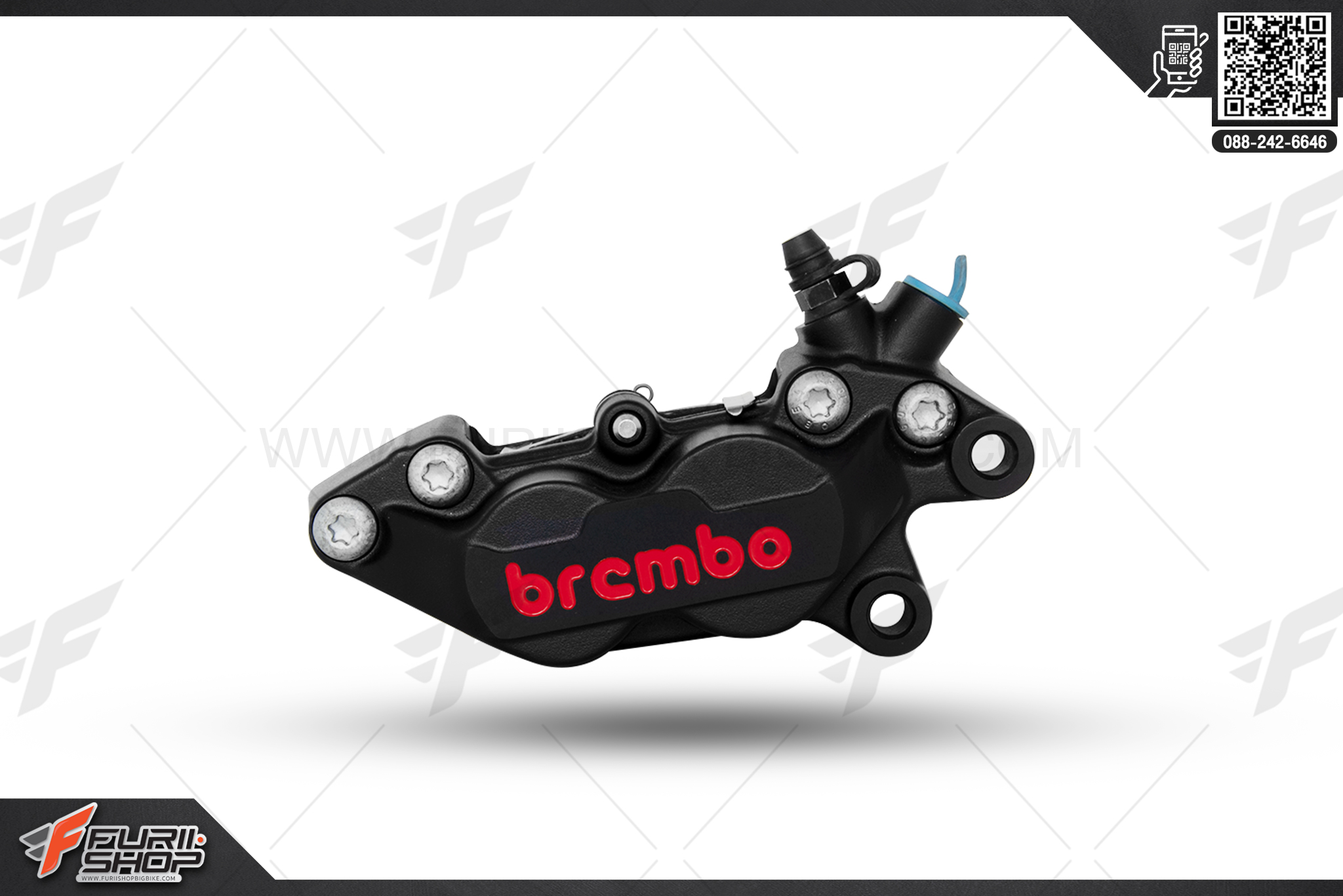 ปั้มเบรกล่าง Brembo Racing หูชิดดำ 4pot 40mm. Black