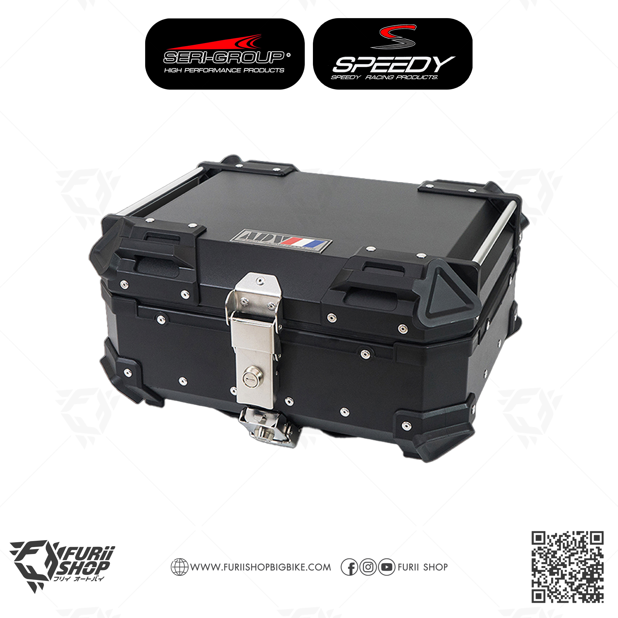 กล่องท้ายเบาะ TOPBOX ( มีเนียม ) SPEEDY ADV 28L Black