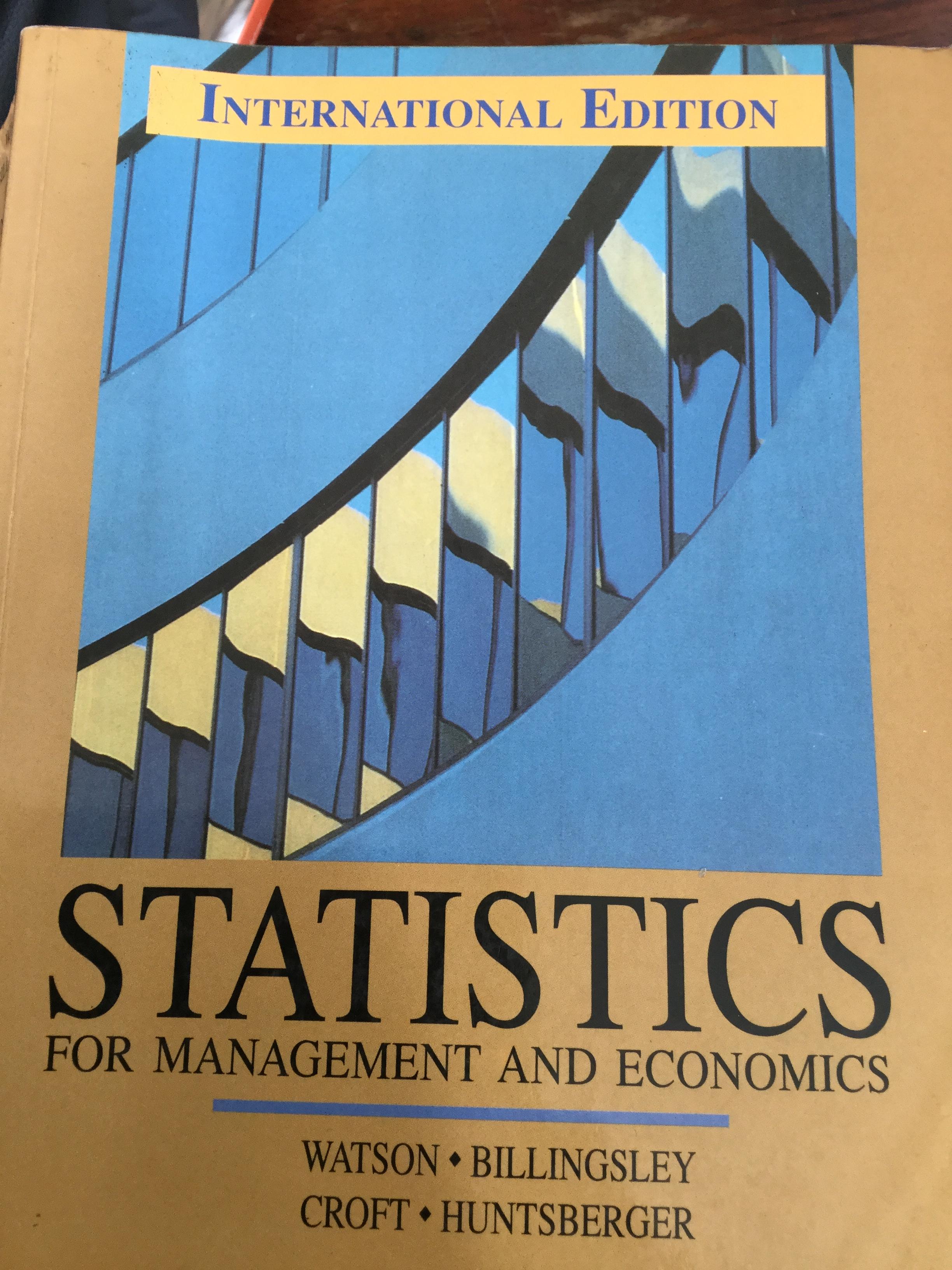 STATISTICS for Management and Economics. 0 กก.