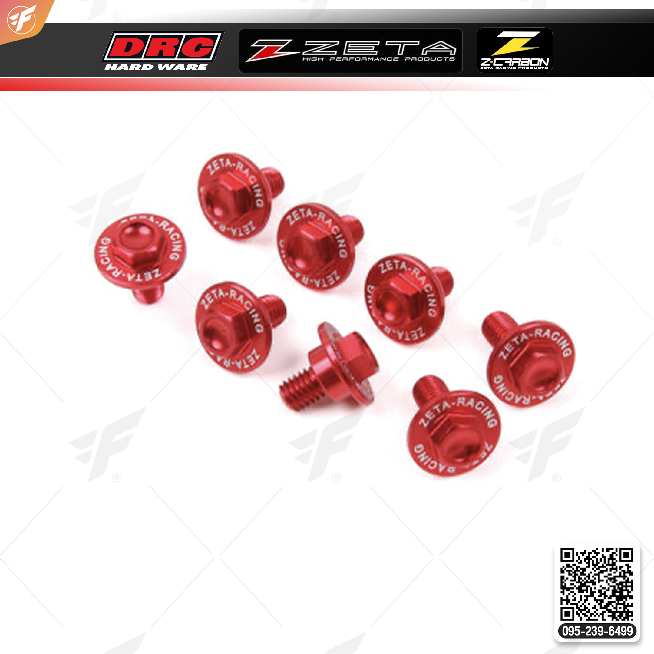 สินค้า ZETA FORK GUARD BOLT SET 6PCS HONDA-2 RED (ZE88-9112)