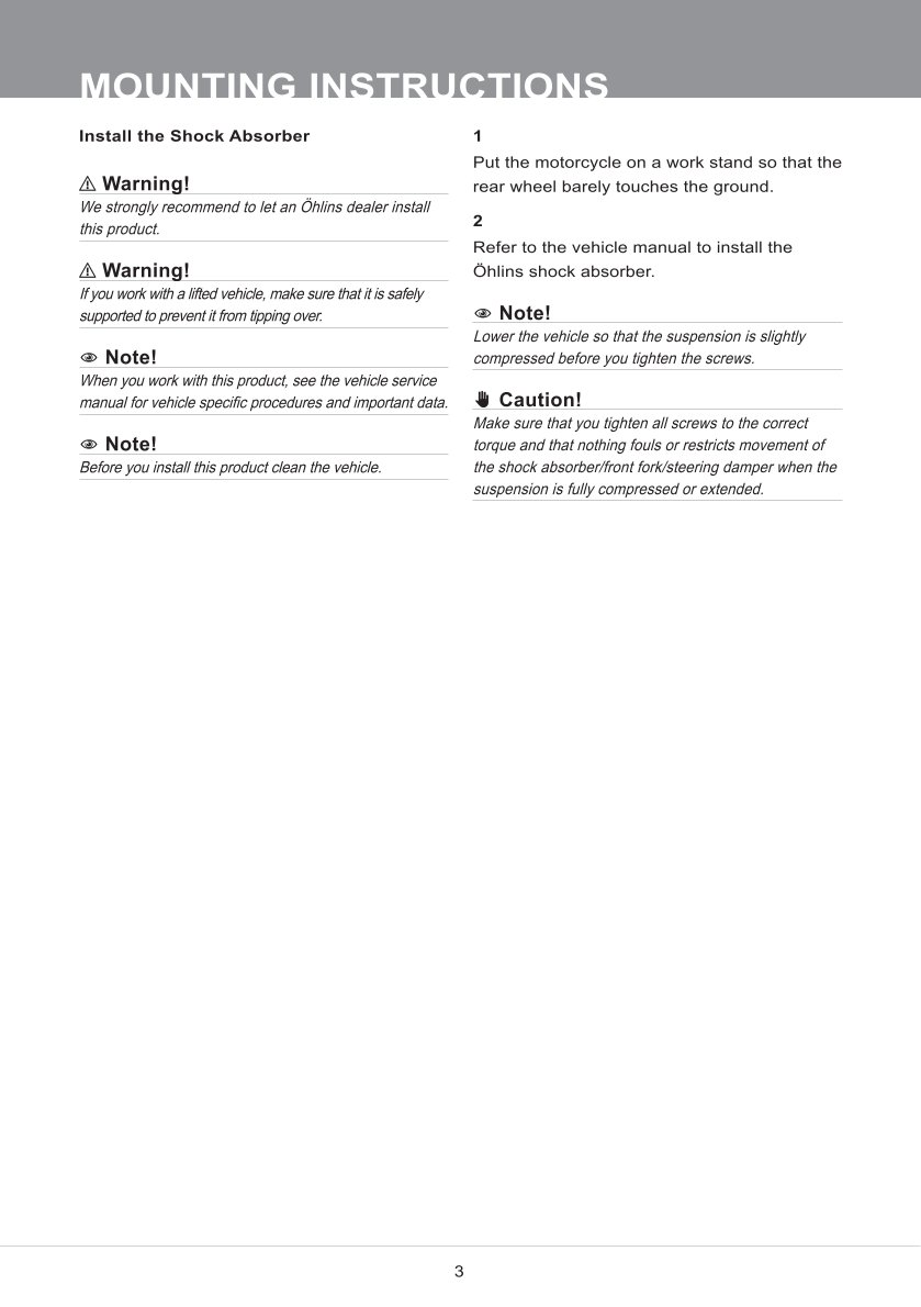 โช๊คหลังแต่ง Ohlins DMX0101 For Husqvarna TC 85 14"/17" ปี 2018-2023