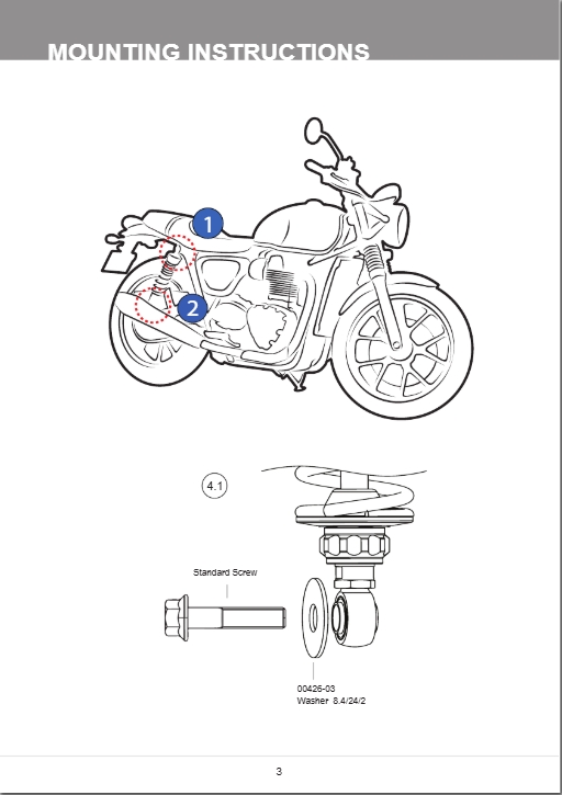 โช๊คหลังแต่ง Ohlins TR633 For Triumph Street Twin ปี 2016-2021