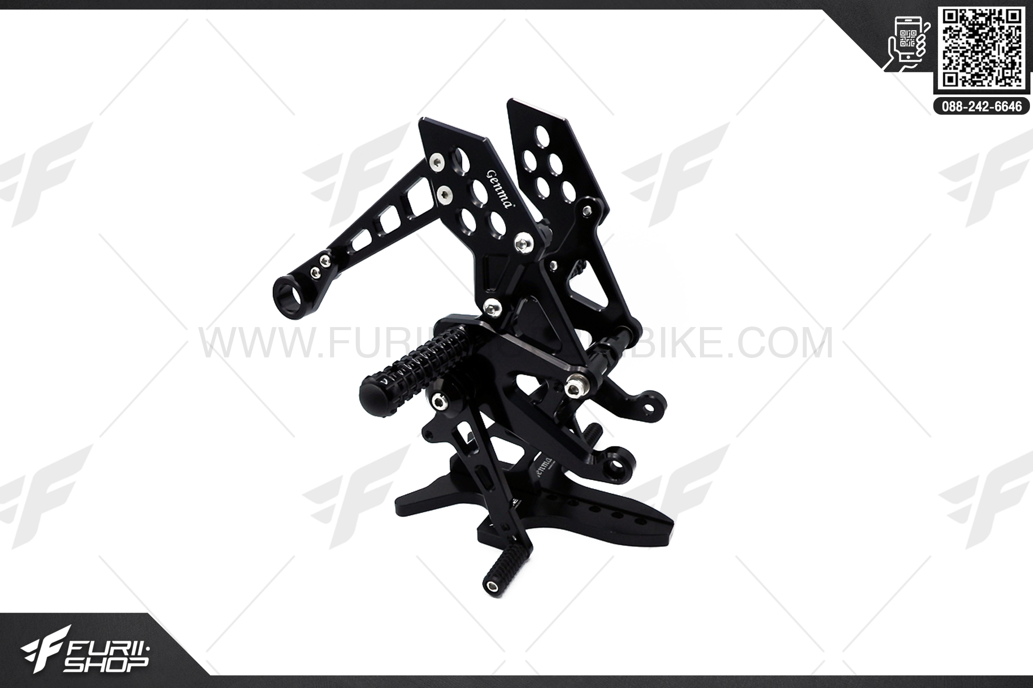 เกียร์โยง GENMA รุ่น FKI-Y1028-03 FOR YAMAHA R15 สีดำ