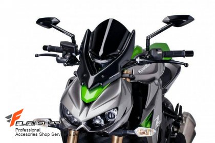 ชิวหน้า PUIG ทรงสูง สีดำ FOR KAWASAKI Z1000