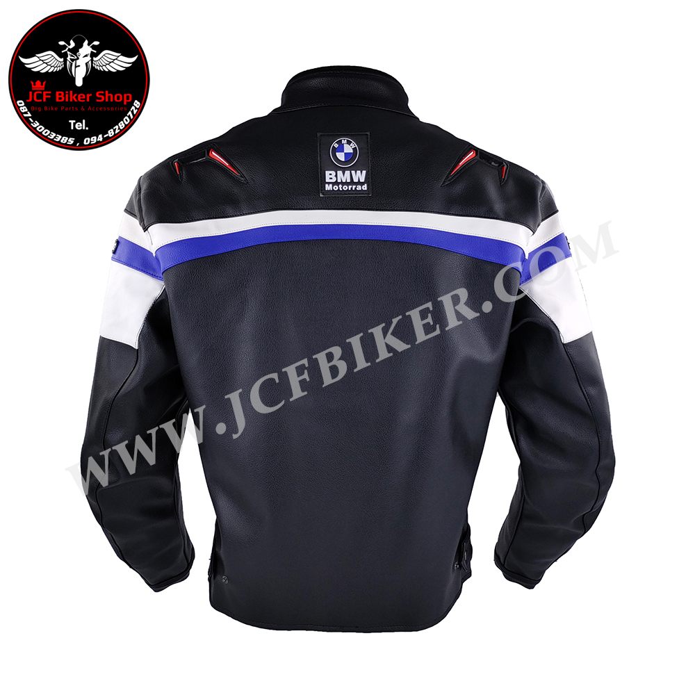 เสื้อการ์ด เสื้อการ์ดหนังมอเตอร์ไซค์ BMW Leather วัสดุหนัง+ผ้าตาข่ายระบายอากาศ มีการ์ด5จุด