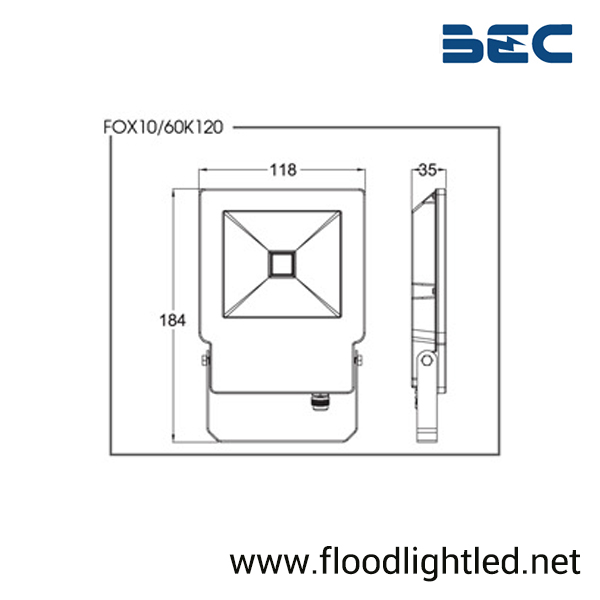 สปอร์ตไลท์ LED 10w รุ่น FOX ยี่ห้อ BEC (แสงขาว)