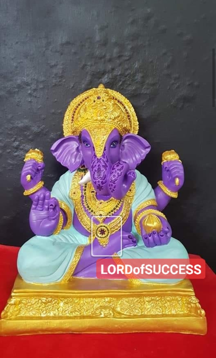 พระพิฆเนศ ปางมหาเศรษฐี (ทัคฑูว์เศษ) วรกายสีม่วง สั่งทำสีเพิ่มเติมได้ครับ
