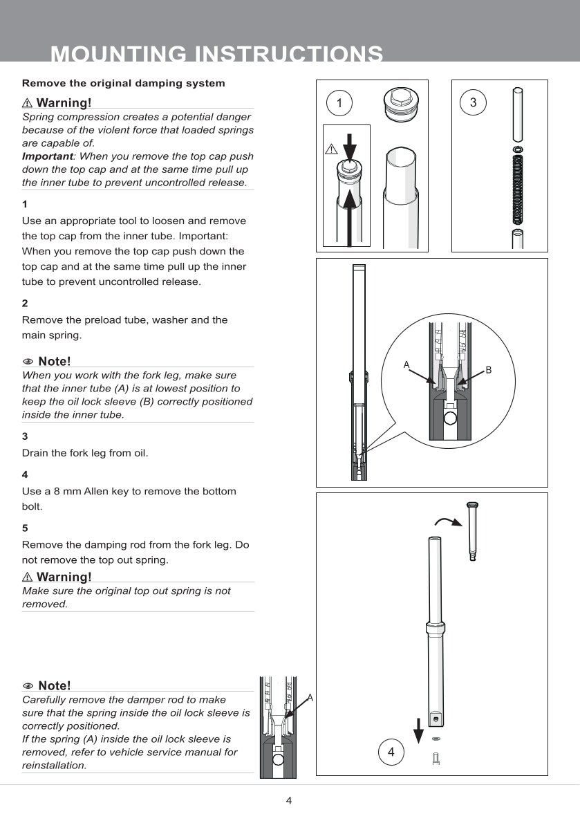 สปริงโช้คหน้า Ohlins FKS204 For Yamaha Tracer 700/Tracer 7 (FJ-07) 2016-2019