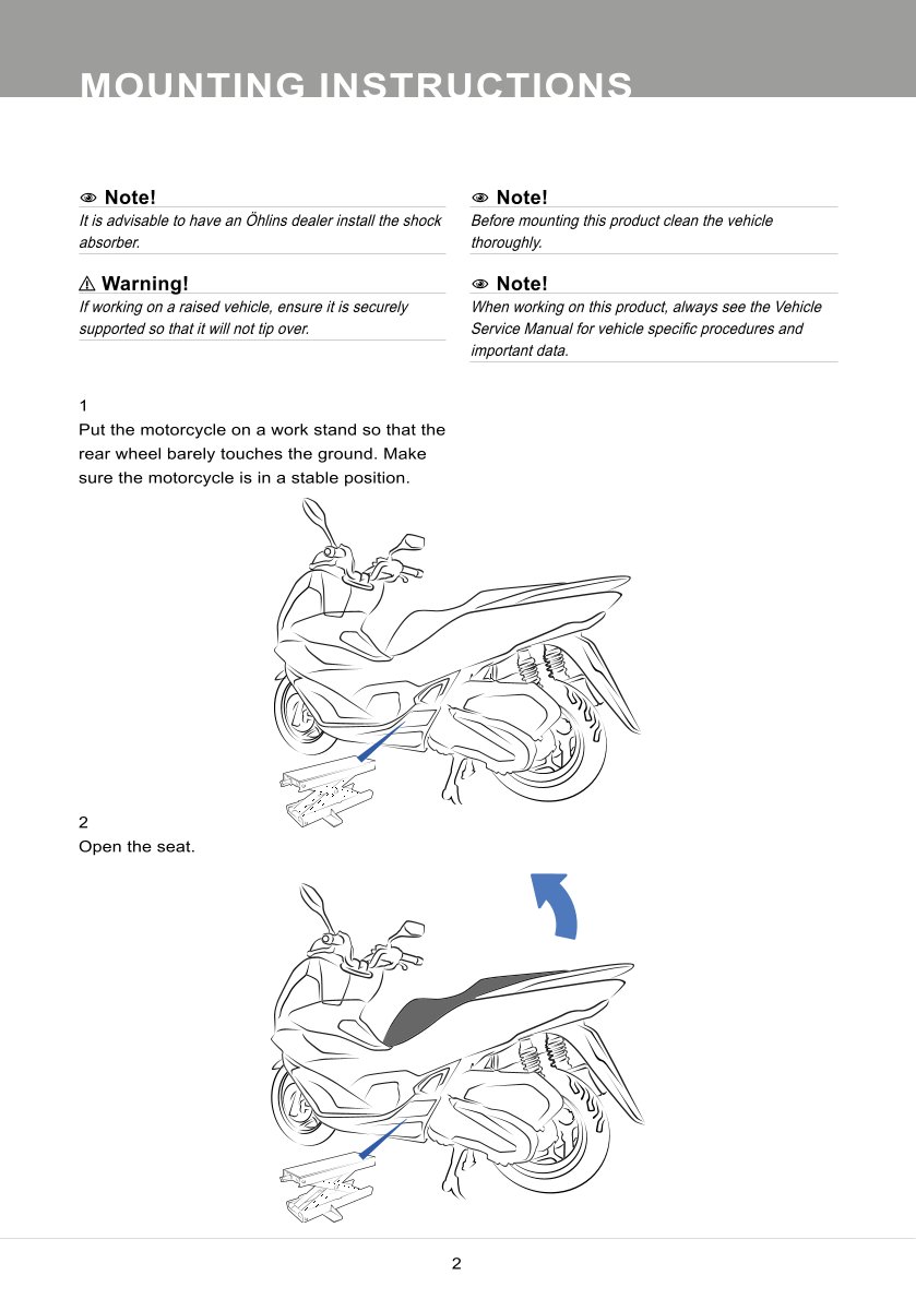 โช๊คหลังแต่ง Ohlins HO112 For Honda PCX 160 ปี 2021-2023