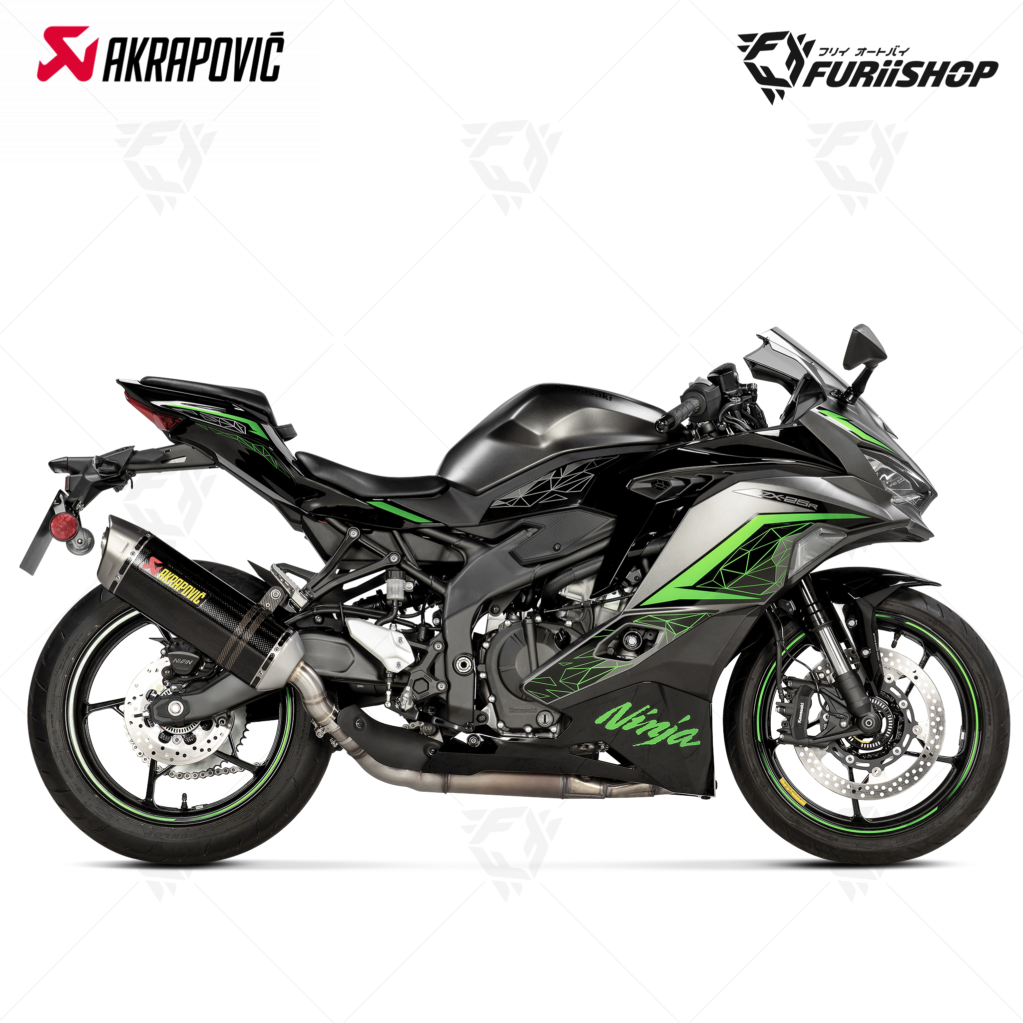 ท่อแต่ง Akrapovic Slip on - carbon : for Kawasaki ZX25R 2020-2022 All new ZX25R/RR 2023
