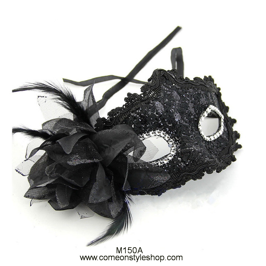 หน้ากากปาร์ตี้สไตล์เวนิสประดับดอกไม้ หน้ากากออกงาน ปาร์ตี้ การแสดง Fancy Masquerade 