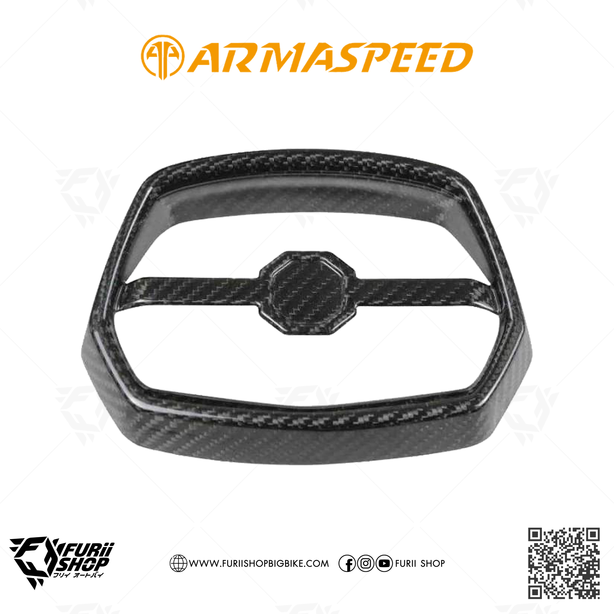 ครอบไฟหน้า Headlight Cover ARMASPEED Real Carbon Fiber : For Vespa Sprint 3K