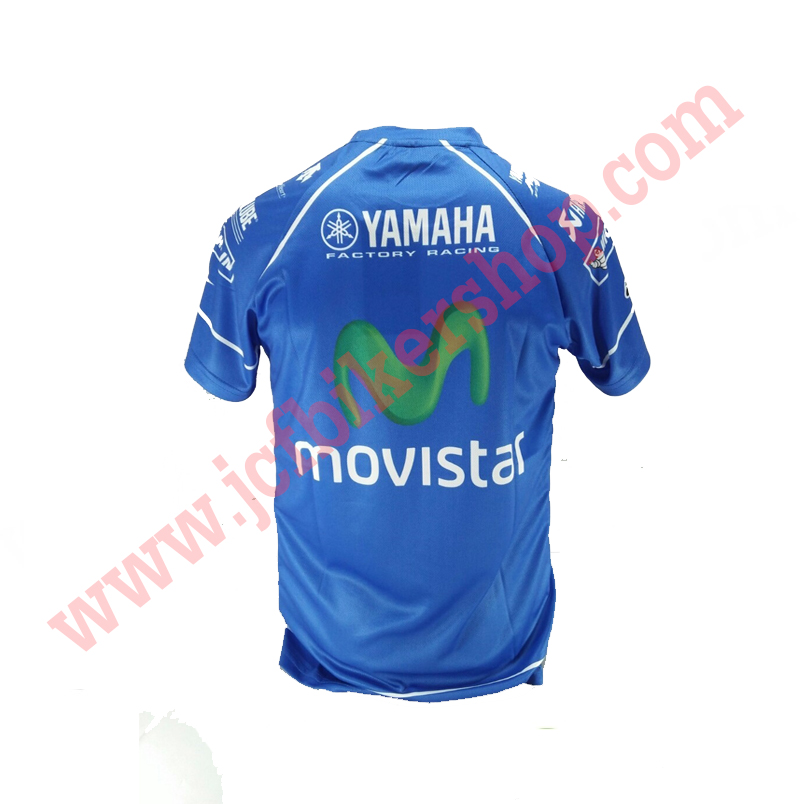 เสื้อยืดแขนสั้น Yamaha Movistar T.918+507 วัสดุเนื้อผ้าไฟเบอร์นาโน เป็นผ้าแห้งเร็ว มีประสิทธิภาพในการซับเหงื่อสูง
