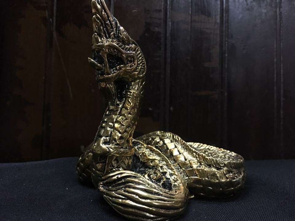 พญานาคทองเหลือง ไม่ยกหาง ขนาด 4.3 นิ้ว