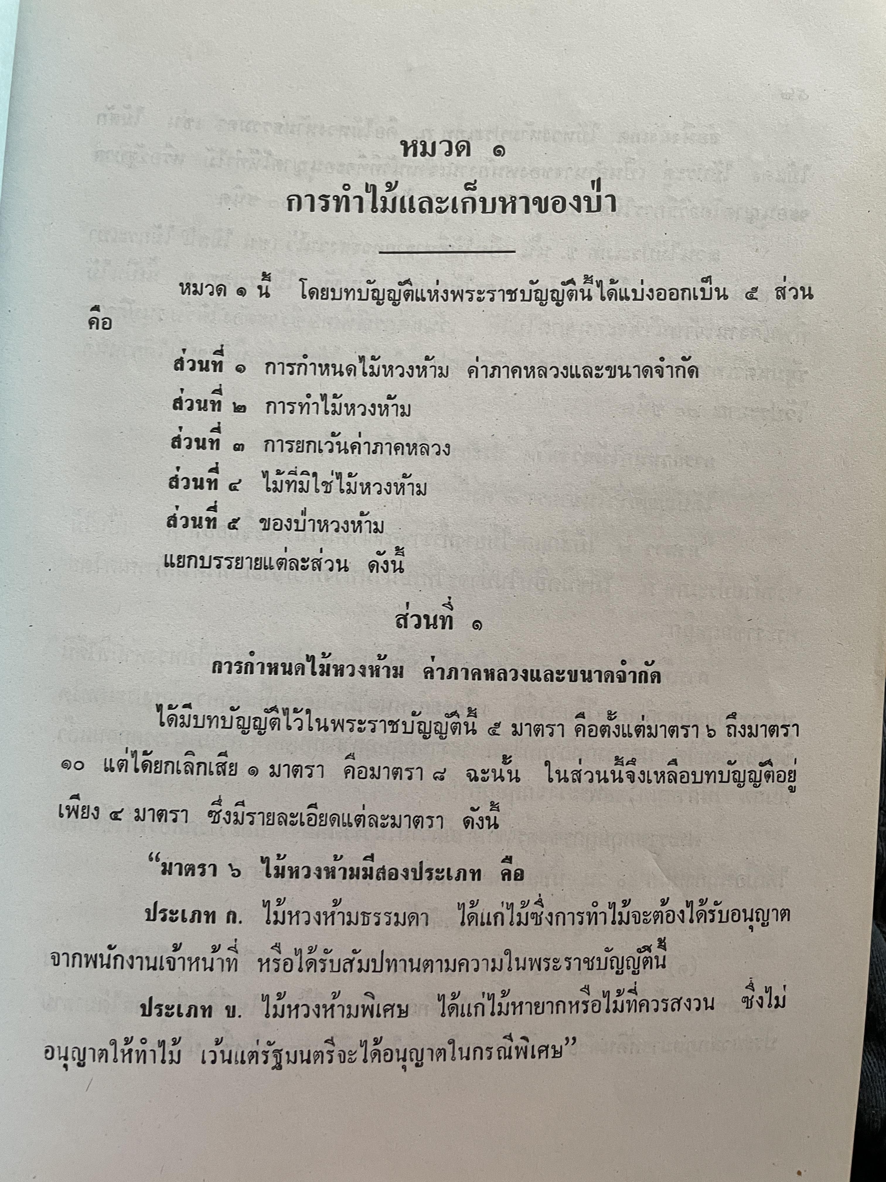 คำบรรยาย กฎหมายว่าด้วยป่าไม้ พร้อมกับ คำอธิบาย วิวัฒนาการของกฎหมายว่าด้วยป่าไม้ ตัวบททุกมาตรา คำพิพากษาศาลฎีกาที่เกี่ยวข้อง ผู้เขียน ประดิษฐ วนาพิทักษ์ คณะวนศาสตร์ มหาวิทยาลัยเกษตรศาสตร์ 0 กก.