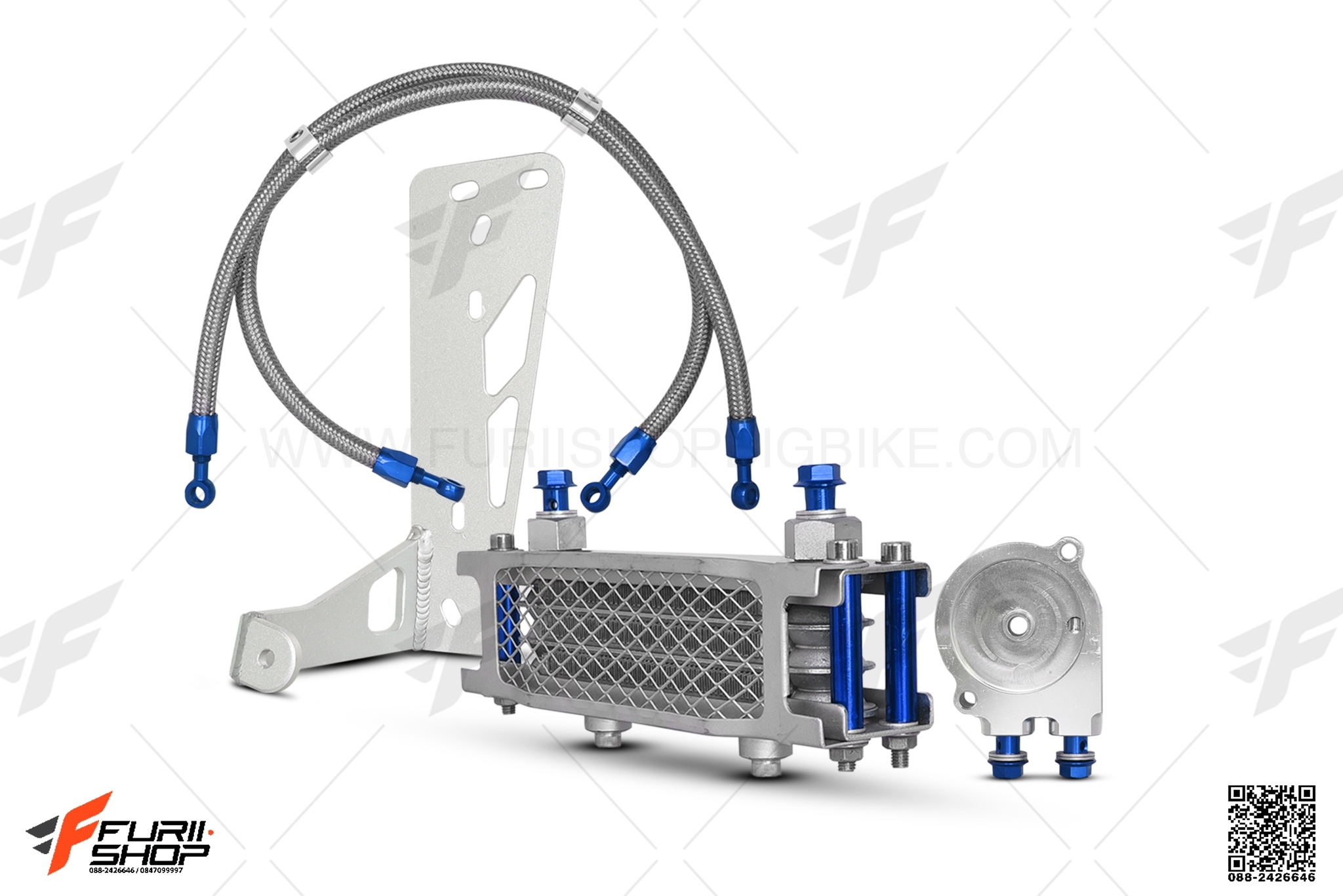 OIL COOLER ASIA สีน้ำเงิน FOR KAWASAKI KSR