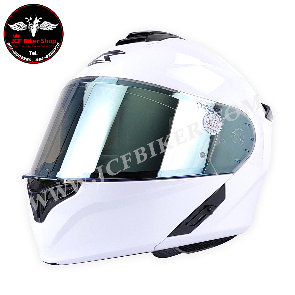 หมวกกันน็อคเต็มใบเปิดคางได้ หมวกกันน็อค Bilmola Helmet รุ่น Explorer Flip-up 2024 สี PLAIN PEARL WHITE