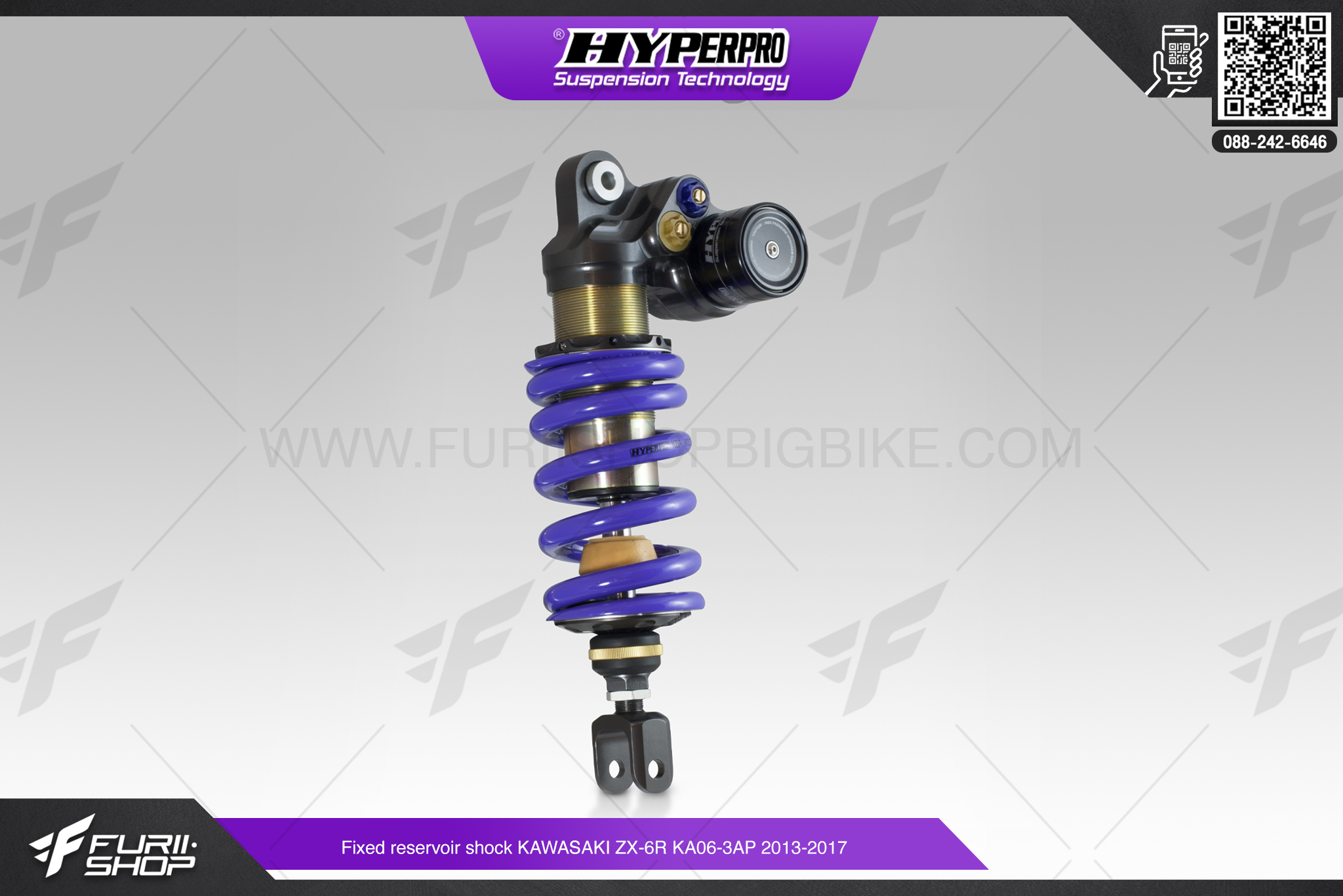โช้คอัพหลัง HYPERPRO Fixed reservoir shock KAWASAKI ZX6R KA06-3AP 2013-2017
