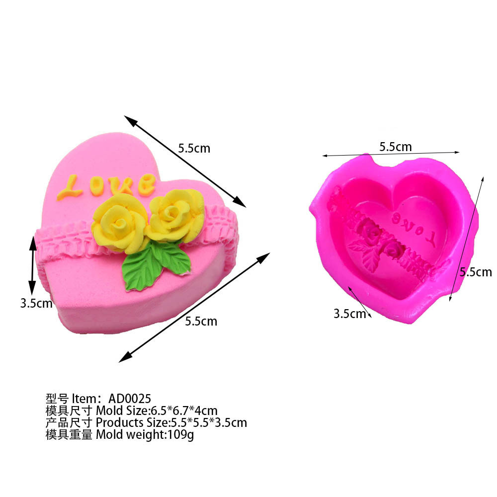 แม่พิพม์ซิลิโคน พิพม์วุ้นหัวใจกุหลาบ