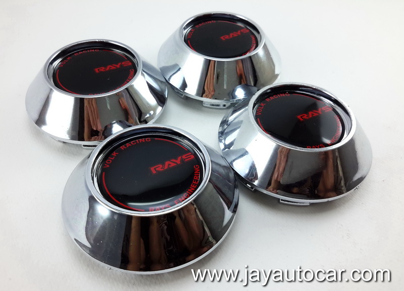 ฝาล้อรถยนต์ แม็กแต่ง สำหรับ ล้อแม็ก RAYS สีเงิน ขนาด 60 มิล 1ชุด 4ชิ้น มาใหม่ สวยมาก 60mm.