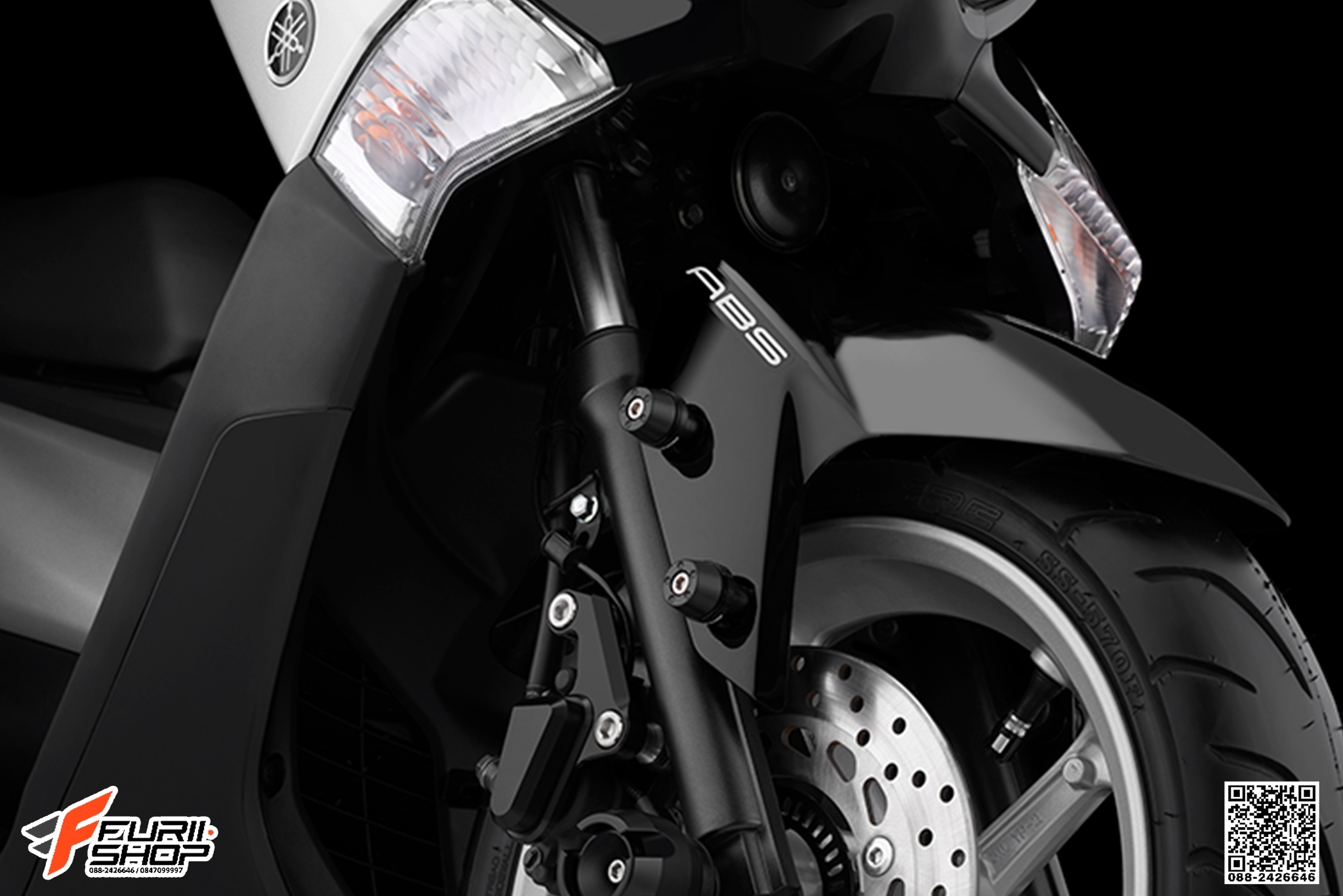 ชุดกันล้มบังโคลนหน้า BIKERS สีดำ รุ่นธรรมดา FOR YAMAHA NMAX155