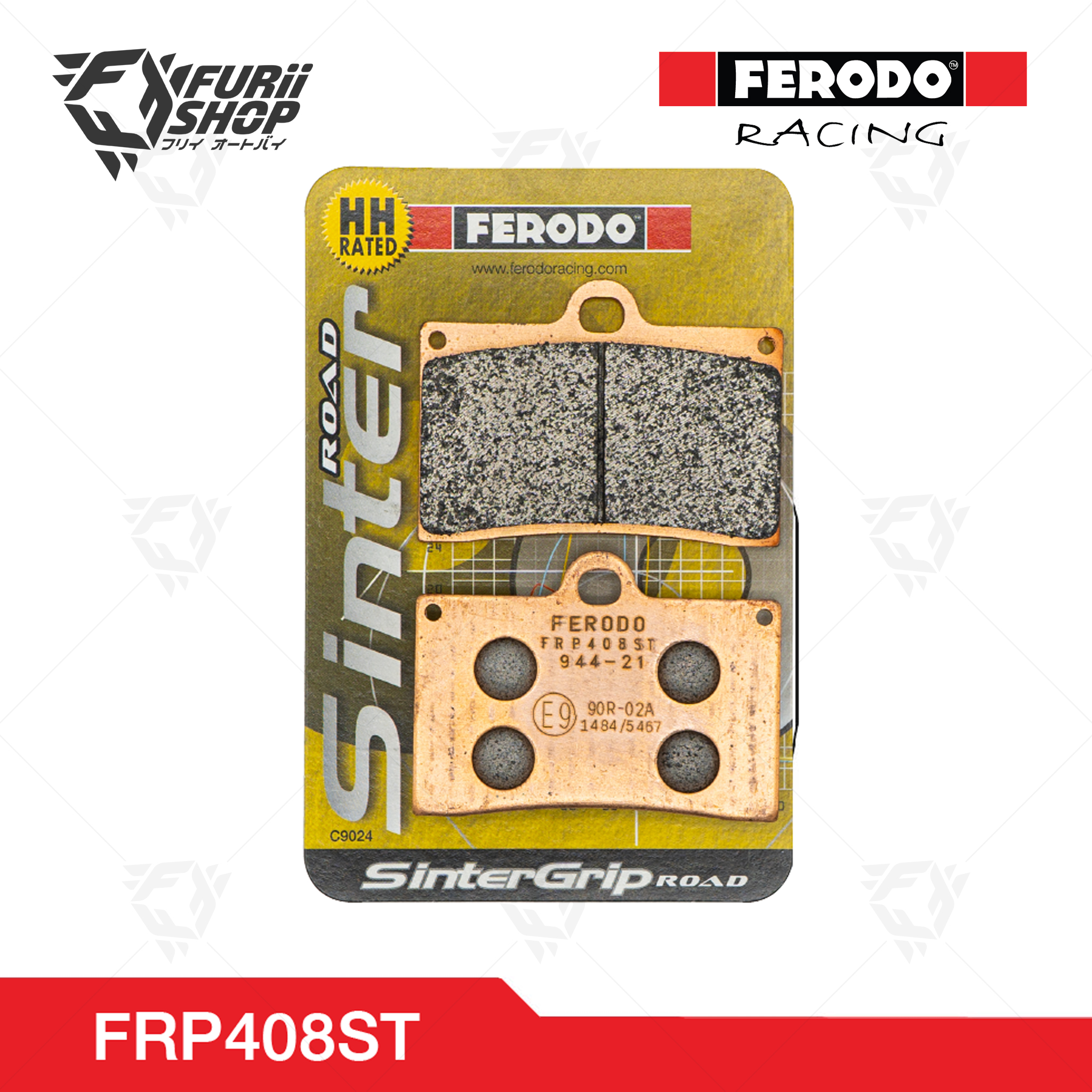 ผ้าเบรกหน้า-หลัง FERODO RACING : For BREMBO : 4P ปั้มหูชิด (FRP408ST)