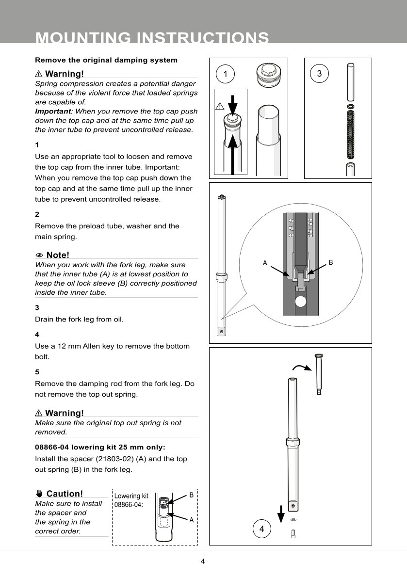 สปริงโช้คหน้า Ohlins FKS226 For Harley-Davidson FL Touring (Electra Glide, Street Glide, Road Glide, Ultra Classic) 2014-2016