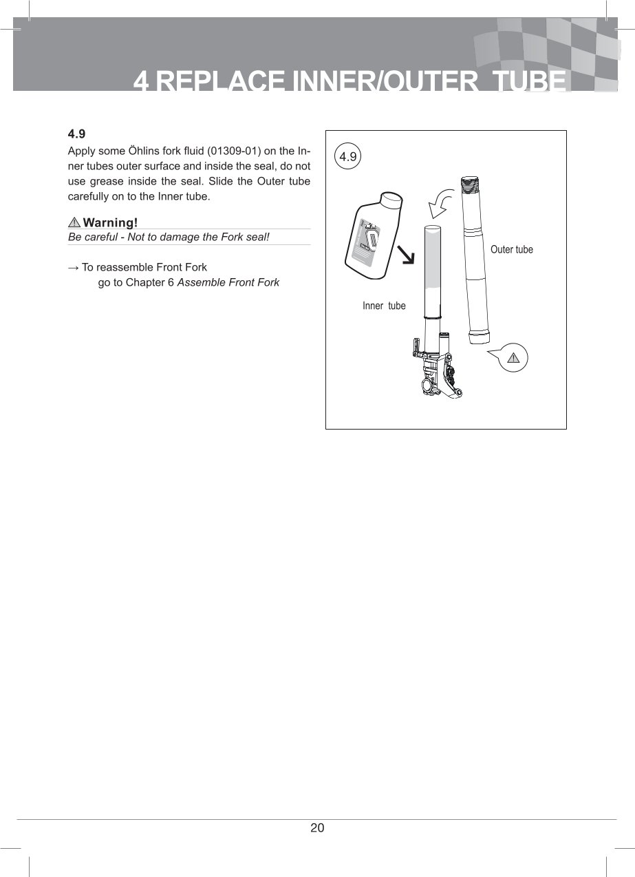 โช้คหน้า OHLINS FGR300 FOR Universal FGR 300 Superbike 750mm All