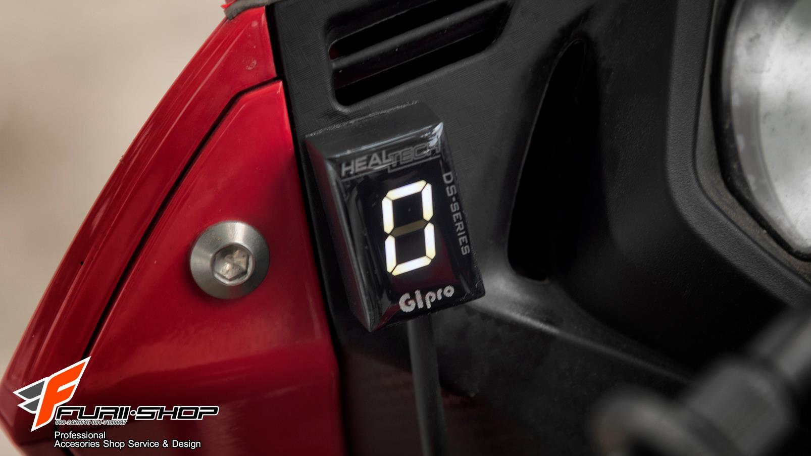 ไฟบอกเกียร์ Healtech สำหรับ Honda Kawasaki Ducati