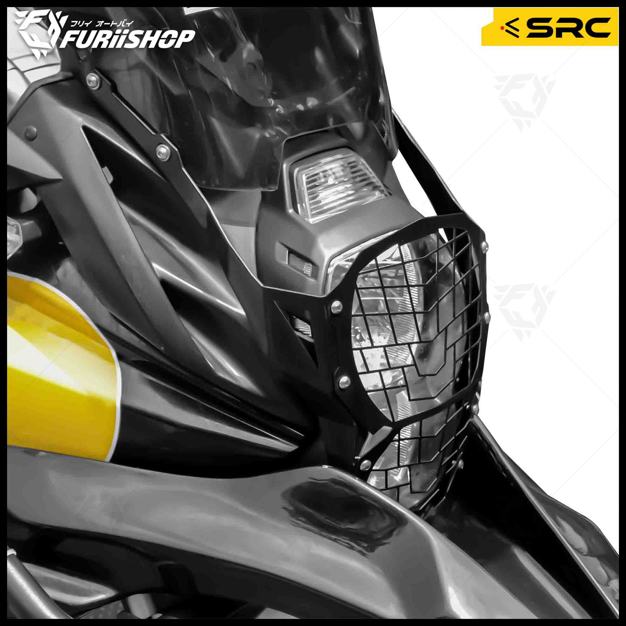 การ์ดไฟหน้า SRC สีดำ HEADLIGHT GUARD FOR KAWASAKI VERSYS650 2011-2014