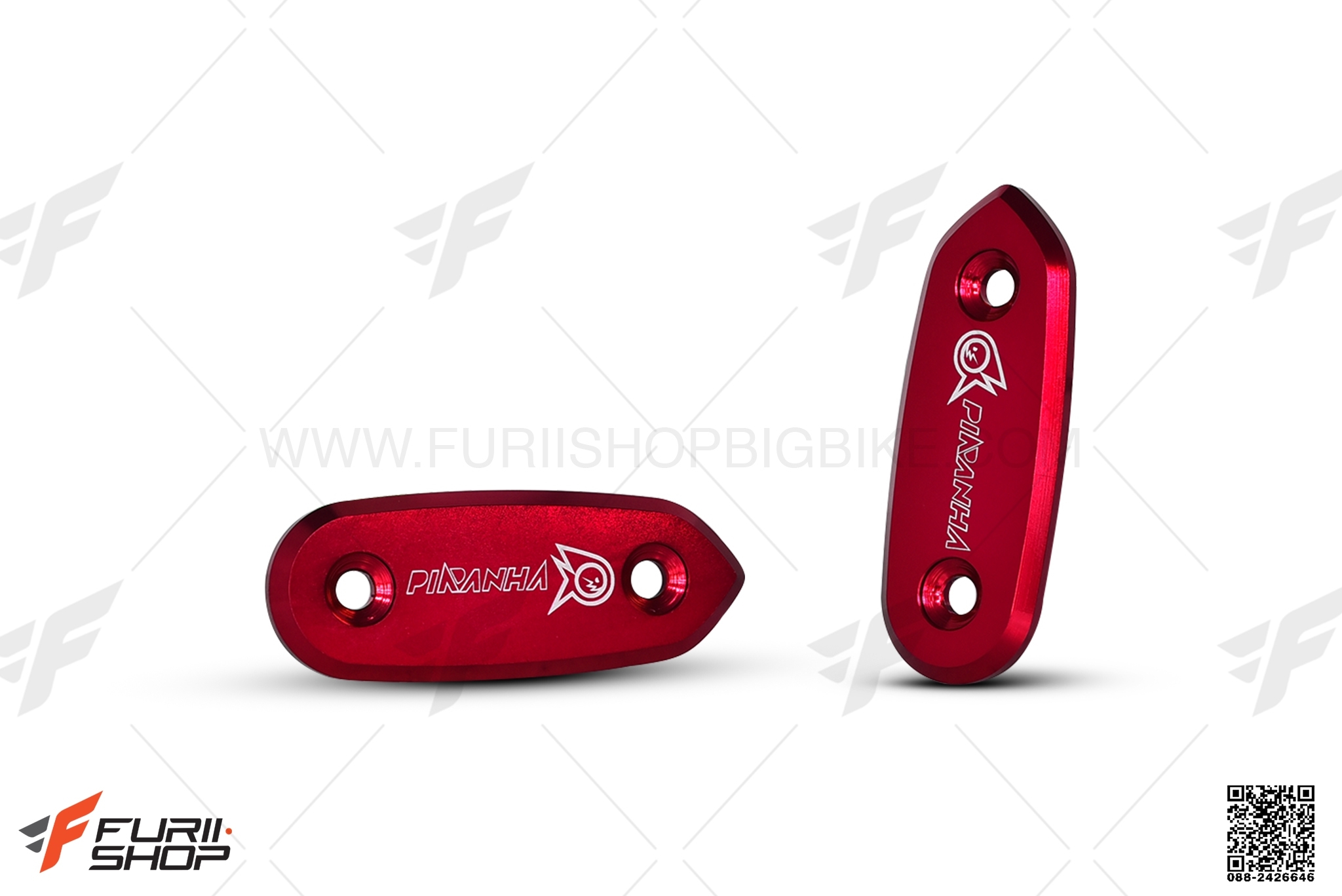 อุดกระจก PIRANHA สีแดง FOR YAMAHA R15 2017